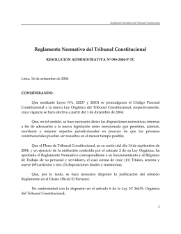 REGLAMENTO NORMATIVO DEL TRIBUNAL CONSTITUCIONAL