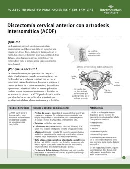 Discectomía cervical anterior con artrodesis intersomática (ACDF)