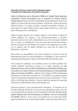 Carta de denuncia sobre la situación de la educación pública en el