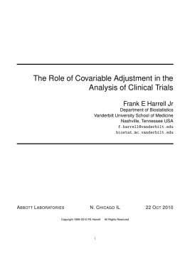 The Role of Covariable Adjustment in the Analysis of Clinical Trials