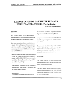 LA EVOLUCIÓN DE LA ESPECIE HUMANA EN EL PLANETA TIERRA