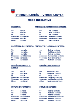 1ª CONJUGACIÓN – VERBO CANTAR