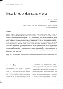 Mecanismos de defensa pulmonar