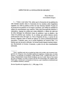 y ASPECTOS DE LA SUFIJACIÓN EN ESPAÑOL