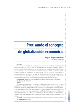 Precisando el concepto de globalización económica.