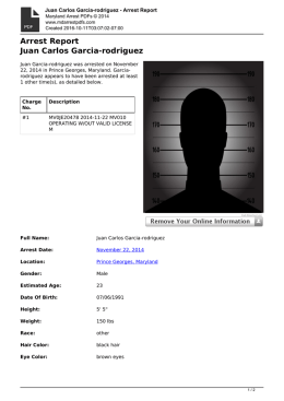 Arrest Report - Juan Carlos Garcia-rodriguez