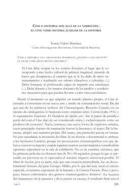 Cine e Historia: más allá de la narración. El cine