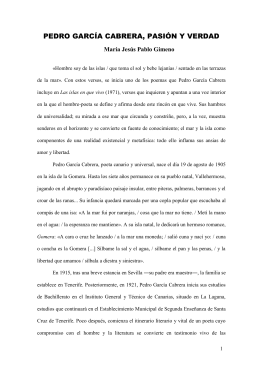 PEDRO GARCÍA CABRERA, PASIÓN Y VERDAD