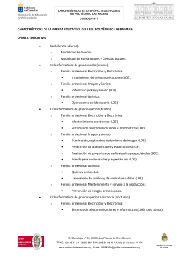 Características de la oferta educativa del IES Politecnico Las Palmas