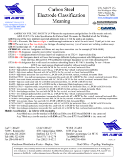 Carbon Steel Electrode Classification Meaning