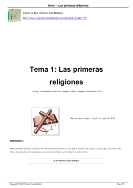 Tema 1: Las primeras religiones