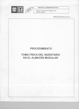 TOMA FíSICA DEL INVENTARIO EN EL ALMACÉN MODULAR