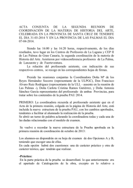 acta conjunta de la segunda reunion de coordinación de la materia