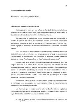 1 Interculturalidad. Un desafío María Heise, Fidel Tubino y Wilfredo
