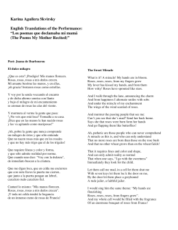 Karina Aguilera Skvirsky English Translations of the Performance