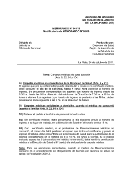 Reglamentación para solicitar licencias médicas