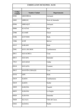 CODIFICACION MUNICIPIOS