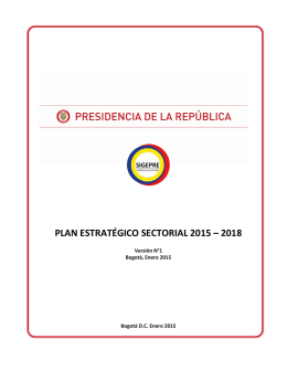 plan estratégico sectorial 2015 – 2018