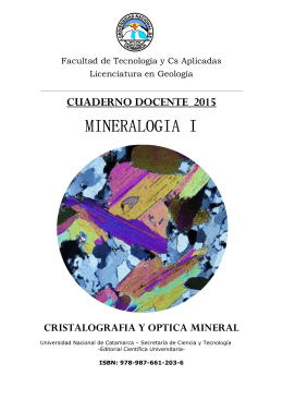 mineralogía i: cristalografia y óptica mineral