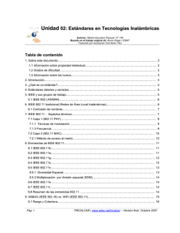 Unidad 02: Estándares en Tecnologías Inalámbricas
