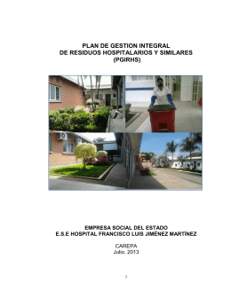 plan de gestion integral de residuos hospitalarios y similares