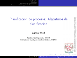 Planificación de procesos: Algoritmos de planificación