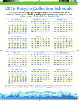 Recycling Collection Calendar