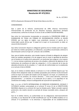 Res. Nº 472/11 - Gendarmeria Nacional Argentina