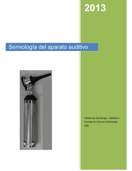 Semiología del aparato auditivo - Facultad de Ciencias Veterinarias