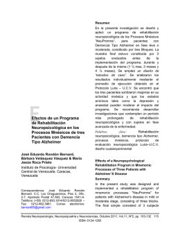 Efectos de un Programa de Rehabilitación Neuropsicológica en los