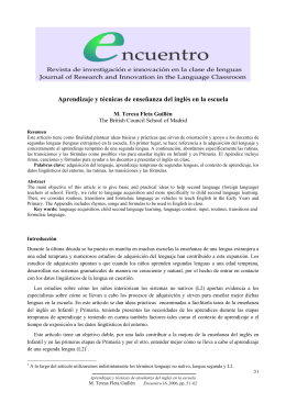 Aprendizaje y técnicas de enseñanza del inglés en la