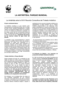 LA ANTÁRTIDA, PARQUE MUNDIAL