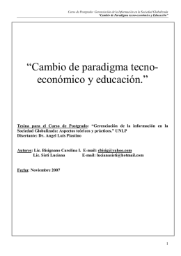 Cambio de paradigma tecno- económico y educación.