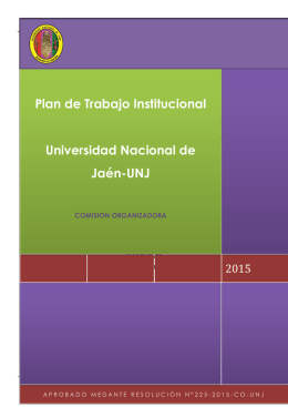 Plan de Trabajo Institucional - Universidad Nacional de Jaén