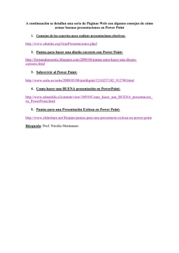 Consejos Presetación en Power Point