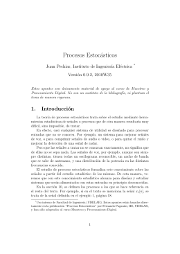 Procesos Estocásticos - Instituto de Ingeniería Eléctrica