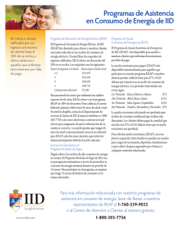 Programas de Asistencia en Consumo de Energía de IID