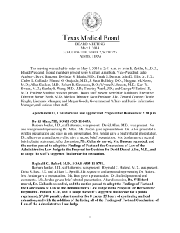 May 1 - Texas Medical Board