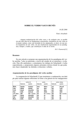 sobre el verbo vasco irunés