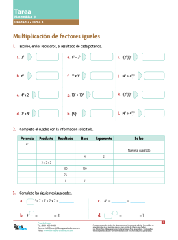 Multiplicación de factores iguales 1.