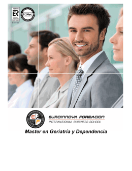 Master en Geriatría y Dependencia