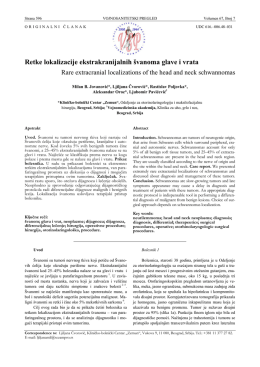 Retke lokalizacije ekstrakranijalnih švanoma glave i vrata