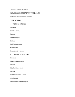 REVISIÓN DE TIEMPOS VERBALES VOZ ACTIVA