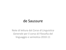 de Saussure - Università degli Studi di Trieste