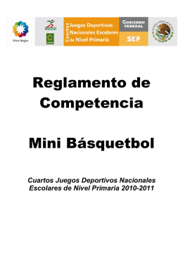 Reglamento de Competencia de Mini Básquetbol.