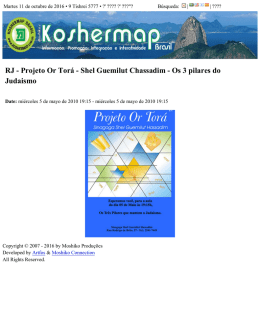 RJ - Projeto Or Torá - Shel Guemilut Chassadim