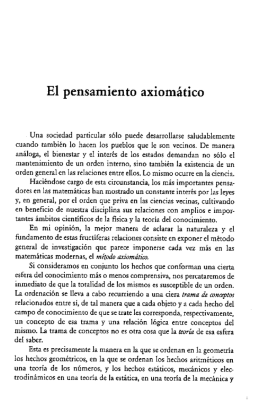 El pensamiento axiomático
