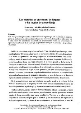 Los Métodos de Enseñanza de Lenguas y las Teorías