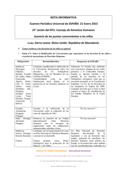 NOTA INFORMATIVA Examen Periódico Universal de ESPAÑA 21