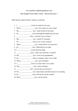 past simple with other verbs mixed exercise 1